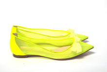 Load image into Gallery viewer, Christian Louboutin Fluro Yellow Flat Point Toe Shoe
