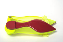 Load image into Gallery viewer, Christian Louboutin Fluro Yellow Flat Point Toe Shoe
