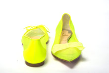 Load image into Gallery viewer, Christian Louboutin Fluro Yellow Flat Point Toe Shoe
