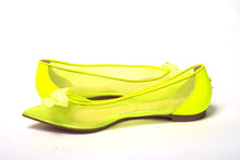 Load image into Gallery viewer, Christian Louboutin Fluro Yellow Flat Point Toe Shoe
