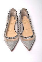 Load image into Gallery viewer, Christian Louboutin Silver Flat Point Toe Shoe
