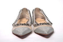 Load image into Gallery viewer, Christian Louboutin Silver Flat Point Toe Shoe
