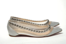 Load image into Gallery viewer, Christian Louboutin Silver Flat Point Toe Shoe
