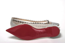 Load image into Gallery viewer, Christian Louboutin Silver Flat Point Toe Shoe
