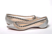 Load image into Gallery viewer, Christian Louboutin Silver Flat Point Toe Shoe
