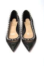 Load image into Gallery viewer, Christian Louboutin Black Silver Flat Point Toe Shoe
