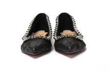 Load image into Gallery viewer, Christian Louboutin Black Silver Flat Point Toe Shoe
