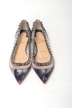 Load image into Gallery viewer, Christian Louboutin Multicolor Print Silver Flat Point Toe Shoe
