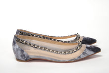 Load image into Gallery viewer, Christian Louboutin Multicolor Print Silver Flat Point Toe Shoe
