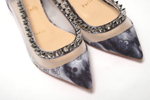 Load image into Gallery viewer, Christian Louboutin Multicolor Print Silver Flat Point Toe Shoe
