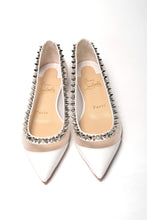 Load image into Gallery viewer, Christian Louboutin Bianco White silver Flat Point Toe Shoe
