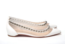 Load image into Gallery viewer, Christian Louboutin Bianco White silver Flat Point Toe Shoe
