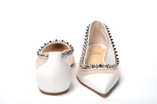 Load image into Gallery viewer, Christian Louboutin Bianco White silver Flat Point Toe Shoe
