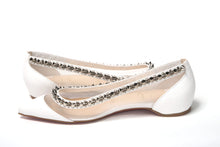 Load image into Gallery viewer, Christian Louboutin Bianco White silver Flat Point Toe Shoe
