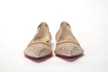 Load image into Gallery viewer, Christian Louboutin Silver Flat Point Toe Crystals Shoe
