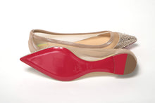 Load image into Gallery viewer, Christian Louboutin Silver Flat Point Toe Crystals Shoe
