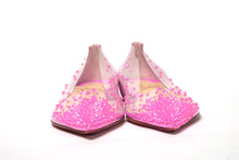 Load image into Gallery viewer, Christian Louboutin Hot Pink Suede Crystals Flat Point Toe Shoe
