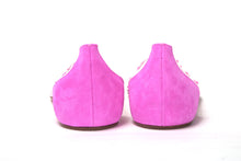 Load image into Gallery viewer, Christian Louboutin Hot Pink Suede Crystals Flat Point Toe Shoe
