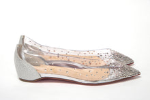 Load image into Gallery viewer, Christian Louboutin Silver Crystals Flat Point Toe Shoe
