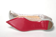 Load image into Gallery viewer, Christian Louboutin Silver Crystals Flat Point Toe Shoe
