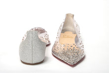 Load image into Gallery viewer, Christian Louboutin Silver Crystals Flat Point Toe Shoe
