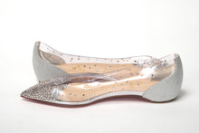 Load image into Gallery viewer, Christian Louboutin Silver Crystals Flat Point Toe Shoe
