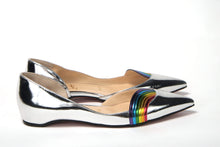 Load image into Gallery viewer, Christian Louboutin Silver Patentleather Flat Point Toe Shoe
