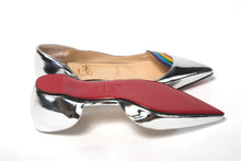 Load image into Gallery viewer, Christian Louboutin Silver Patentleather Flat Point Toe Shoe
