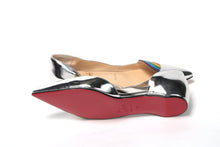 Load image into Gallery viewer, Christian Louboutin Silver Patentleather Flat Point Toe Shoe
