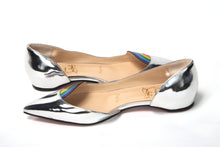 Load image into Gallery viewer, Christian Louboutin Silver Patentleather Flat Point Toe Shoe
