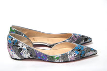 Load image into Gallery viewer, Christian Louboutin Multicolor Silver Flat Point Toe Shoe
