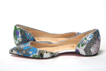 Load image into Gallery viewer, Christian Louboutin Multicolor Silver Flat Point Toe Shoe
