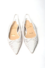 Load image into Gallery viewer, Christian Louboutin White Perforated Printed Flat Point Toe Shoe
