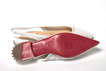 Load image into Gallery viewer, Christian Louboutin White Perforated Printed Flat Point Toe Shoe
