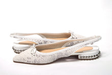 Load image into Gallery viewer, Christian Louboutin White Perforated Printed Flat Point Toe Shoe
