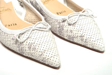 Load image into Gallery viewer, Christian Louboutin White Perforated Printed Flat Point Toe Shoe
