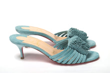 Load image into Gallery viewer, Christian Louboutin Noumea Blue Strappy Kitten Heel
