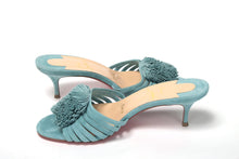 Load image into Gallery viewer, Christian Louboutin Noumea Blue Strappy Kitten Heel
