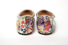 Load image into Gallery viewer, Christian Louboutin Silver Multi Print Embellished Flat Patent Point Shoe
