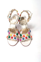 Load image into Gallery viewer, Christian Louboutin White Multicolor Spot Design High Heels Shoes Sandal
