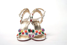 Load image into Gallery viewer, Christian Louboutin White Multicolor Spot Design High Heels Shoes Sandal
