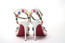 Load image into Gallery viewer, Christian Louboutin White Multicolor Spot Design High Heels Shoes Sandal
