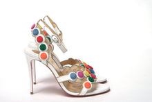 Load image into Gallery viewer, Christian Louboutin White Multicolor Spot Design High Heels Shoes Sandal
