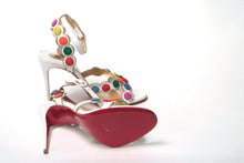 Load image into Gallery viewer, Christian Louboutin White Multicolor Spot Design High Heels Shoes Sandal
