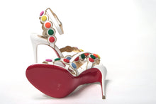 Load image into Gallery viewer, Christian Louboutin White Multicolor Spot Design High Heels Shoes Sandal
