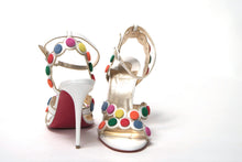 Load image into Gallery viewer, Christian Louboutin White Multicolor Spot Design High Heels Shoes Sandal
