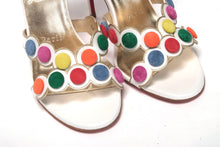 Load image into Gallery viewer, Christian Louboutin White Multicolor Spot Design High Heels Shoes Sandal
