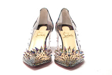 Load image into Gallery viewer, Christian Louboutin Black Pearlescent Heel Pvc Spikes Sandal
