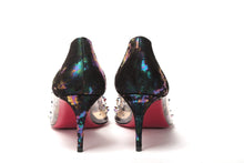 Load image into Gallery viewer, Christian Louboutin Black Pearlescent Heel Pvc Spikes Sandal
