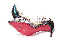 Load image into Gallery viewer, Christian Louboutin Black Pearlescent Heel Pvc Spikes Sandal
